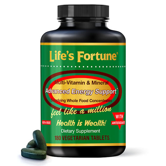 Life's Fortune Whole Food Multivitamin & Mineral, Advanced Energy Support Supplement, Tablets