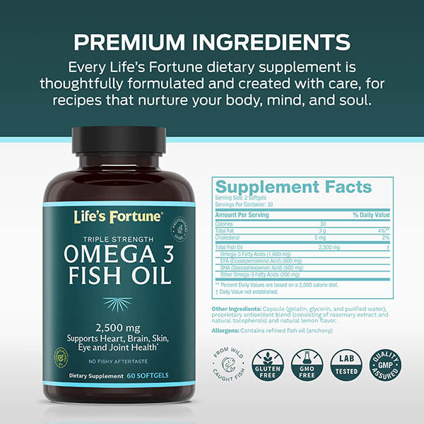 Triple Strength Omega 3 Fish Oil 2500 mg