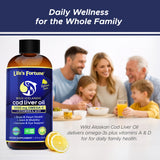 Life's Fortune Pure Icelandic Cod Liver Oil Liquid, Organic Lemon Flavor