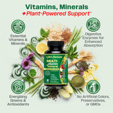 Life's Fortune Whole Food Multivitamin & Mineral, Advanced Energy Support Supplement, Tablets