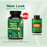 Life's Fortune Whole Food Multivitamin & Mineral, Advanced Energy Support Supplement, Tablets